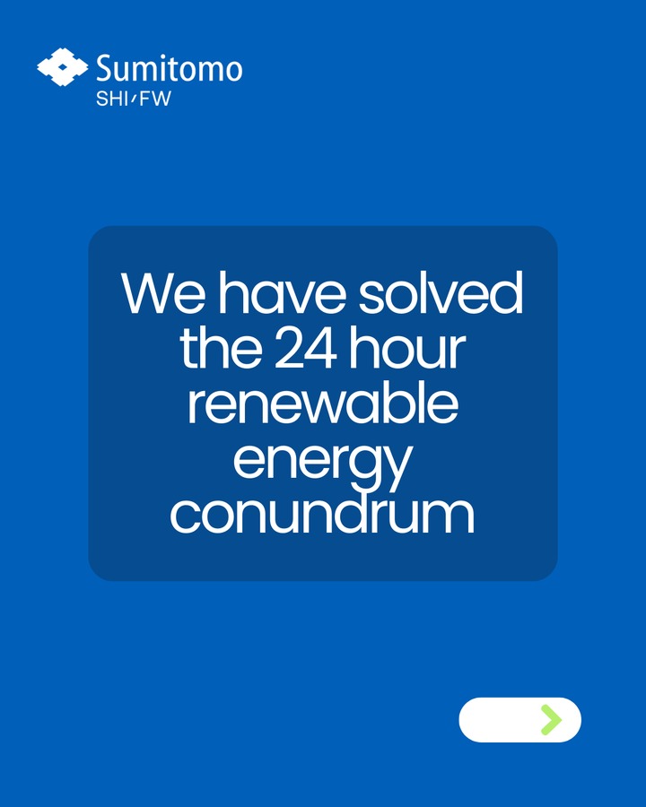 Blue carousel slide about the challenge of round-the-clock renewable energy