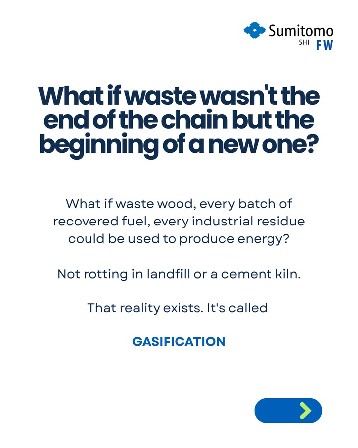 Third carousel slide introduces gasification as the next part of the story